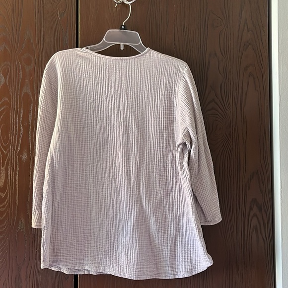 Pure Jill 3/4 sleeved gray top. Size Large. - Picture 5 of 7